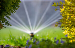 Sprinkler on a lawn